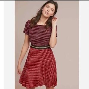 Anthropologie Maeve Amici Bunny Fit and Flare Dress